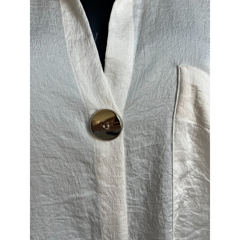Zara Cream Button-Up Tunic - Picture 3 of 11